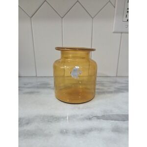 Blown Glass Canister MCM Apothecary Jar Amber Glass Vintage